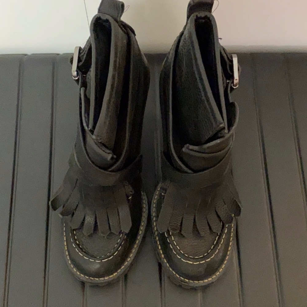 Tory Burch Pebble Leather Loafer Stiletto Booties - Picture 2 of 7